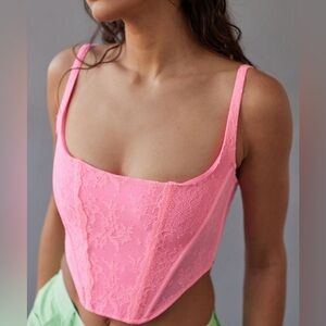 Pink Urban Outfitters Small Out from Under Lovestruck Lace Corset